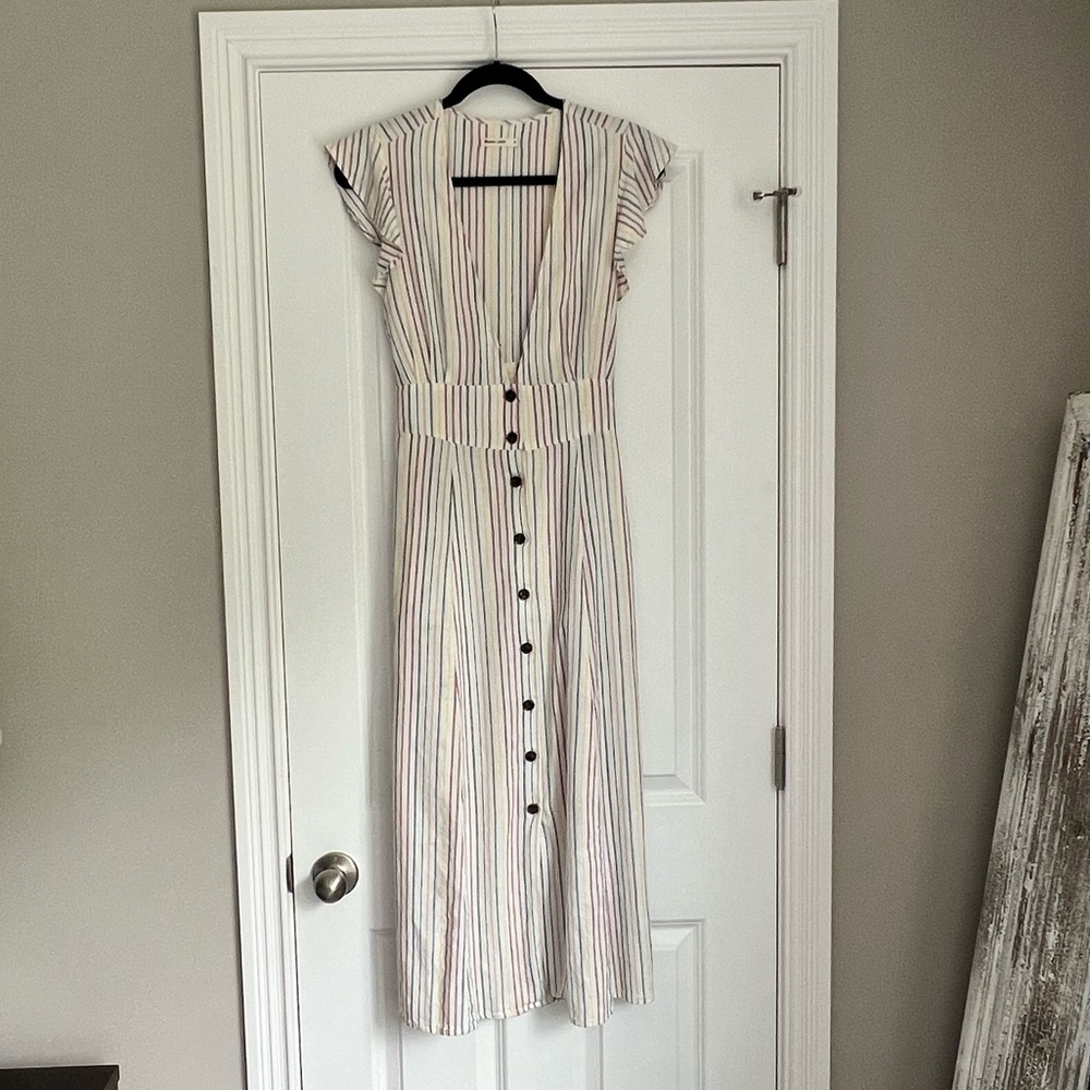Marine Layer Camila Midi Dress, Medium, Rainbow Stripe